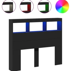 Vidaxl Armoire tête de lit avec LED noir 120x17x102 cm* Tête De Lit