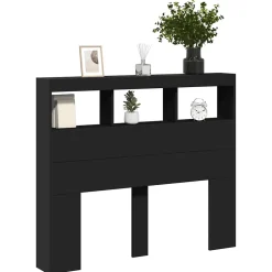 Vidaxl Armoire tête de lit avec LED noir 120x17x102 cm* Tête De Lit