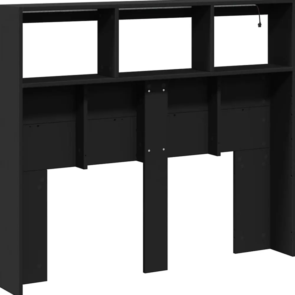Vidaxl Armoire tête de lit avec LED noir 120x17x102 cm* Tête De Lit