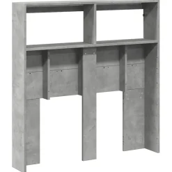 Armoire tête de lit avec LED gris béton 100x17x102 cm><noscript><img width=