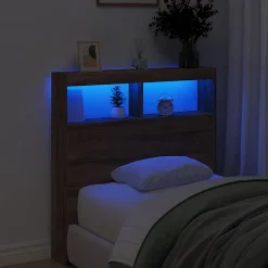 Vidaxl Armoire tête de lit avec LED chêne marron 100x17x102 cm* Tête De Lit