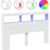 Armoire tête de lit avec LED blanc 160x17x102 cm>Vidaxl Hot