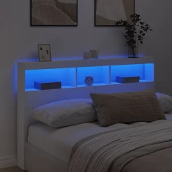 Armoire tête de lit avec LED blanc 160x17x102 cm><noscript><img width=