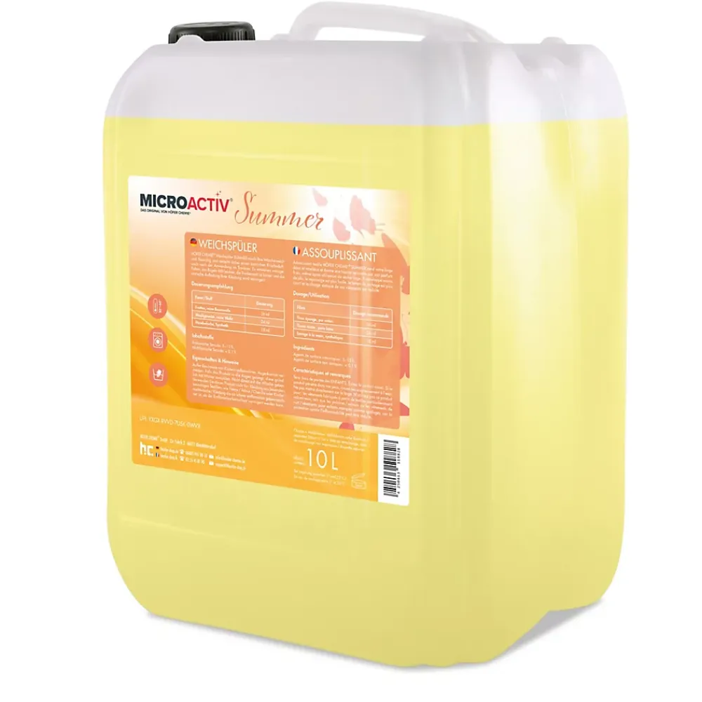 Höfer Chemie Assouplissant Végétalien Summer 4 x 10 L, Linge Doux, Parfum Estival Et Séchage Rapide* Nettoyant Pour Salle De Bains