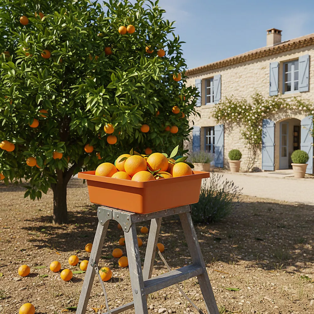 Bac de rangement empilable 30l - ORANGE - 17cm>Plast'Up Rotomoulage New