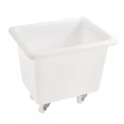 Gilac Bac grand volume 100 L - 2 roues fixes, 2 pivotantes avec freins - blanc* Seau, Bassine, Récipient De Ménage