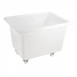 Gilac Bac grand volume 220 L - 2 roues fixes, 2 pivotantes avec freins - blanc* Seau, Bassine, Récipient De Ménage