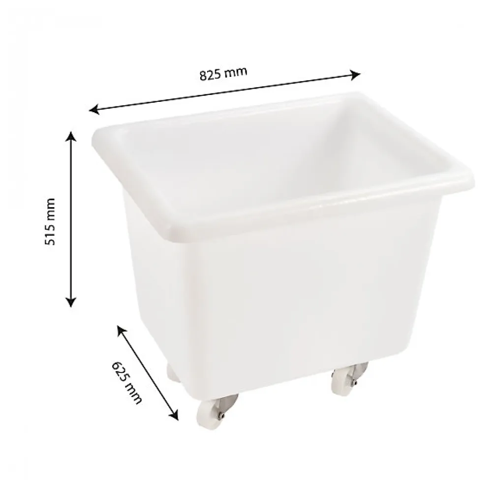 Bac grand volume 170 L - 4 roues pivotantes dont 2 avec freins - blanc>Gilac Discount