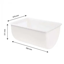 Bac grand volume semi-cylindrique 220 L - Blanc><noscript><img width=
