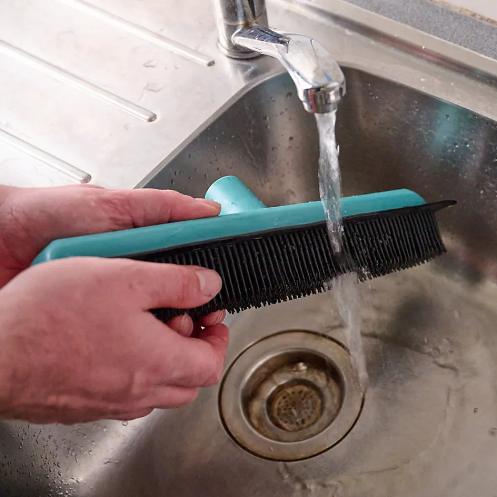 Balai extensible poils doux bleu L.1 m x l.7cm>GoodHome Discount