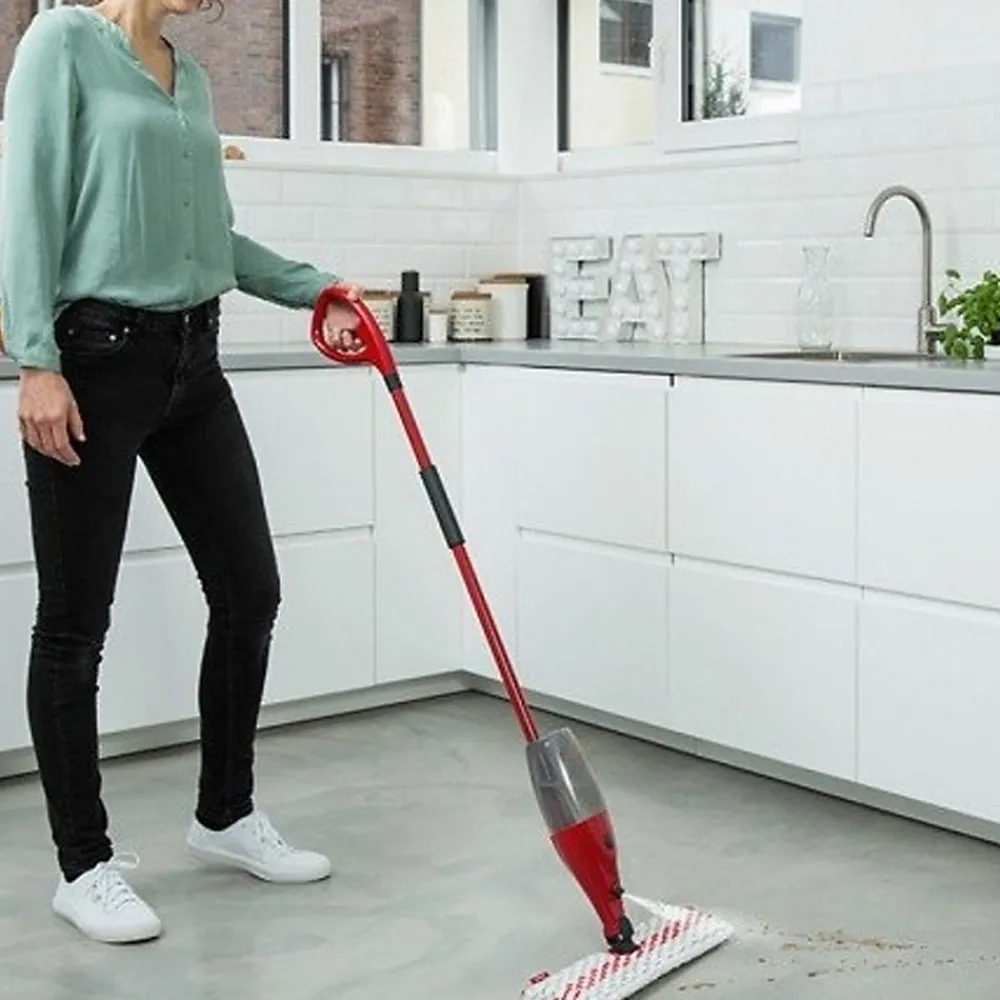 Balai pulvérisateur avec réservoir, nettoyeur vapeur, séparateur de poussière en microfibre coloris rouge.>Juanio New