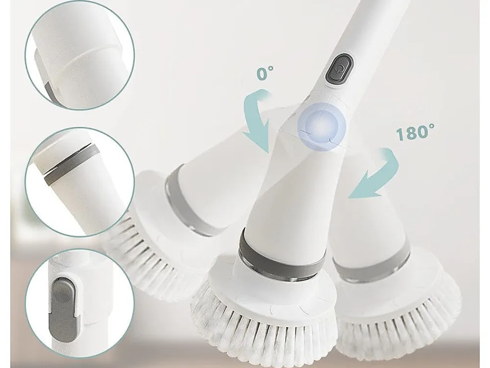 Importdistrib Balai serpillière rotatif électrique avec 6 embouts tornado* Serpillère