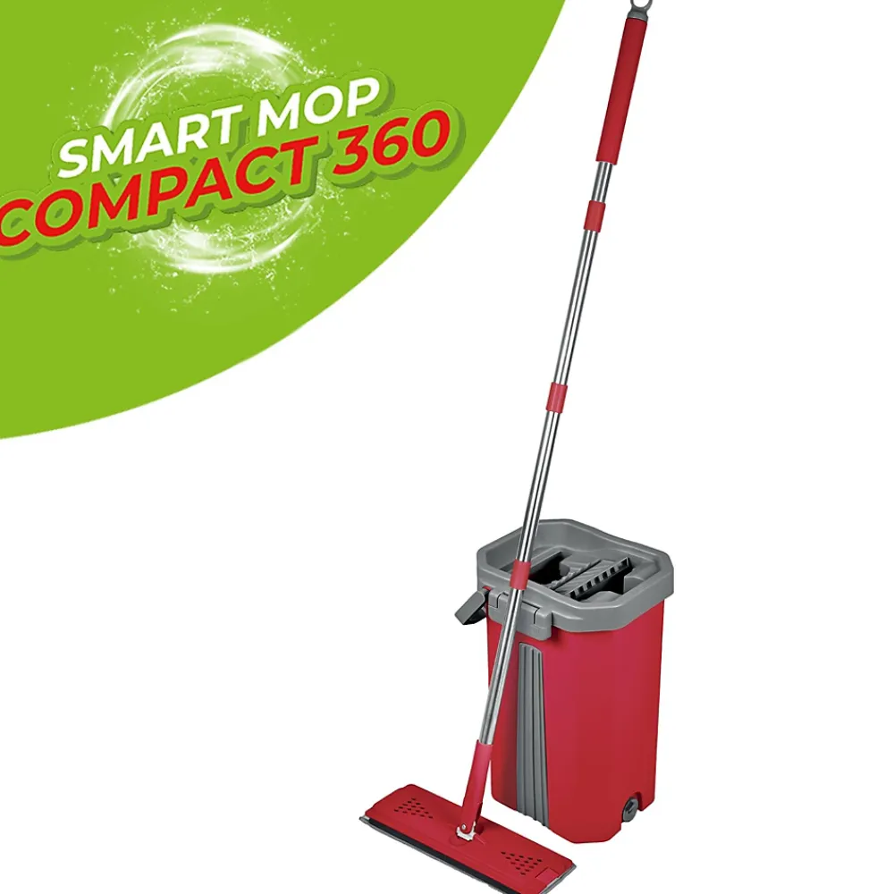Passat Balai serpillère Smart Mop 360 tête extra large pivotante + Seau 2 compartiments + 2 lingettes microfibre* Serpillère