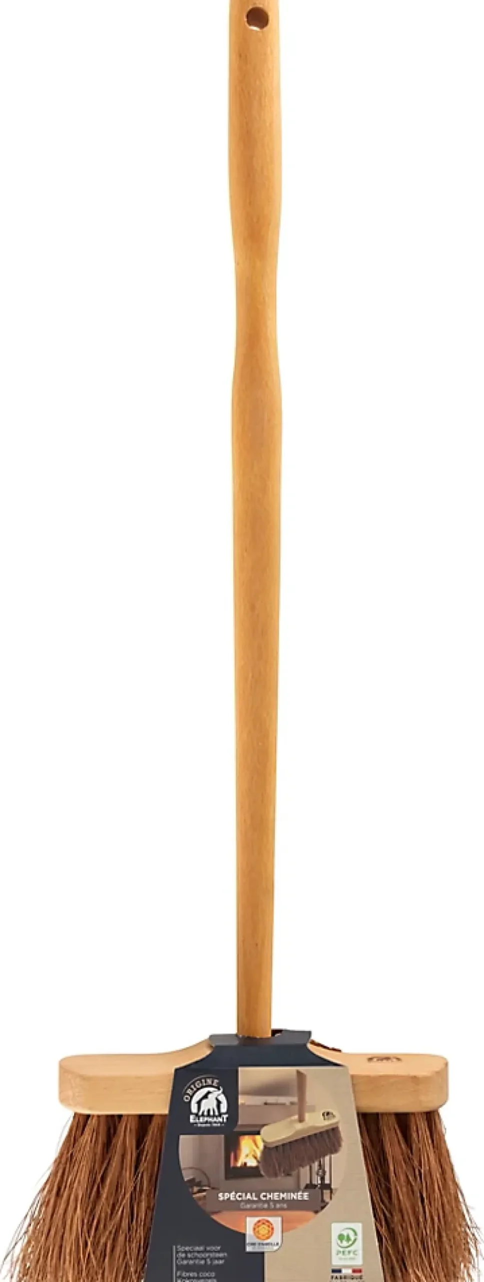 Elephant Balais de cheminée en fibre coco et hêtre Eléphant L.19,8 cm* Balai Et Tête De Balai