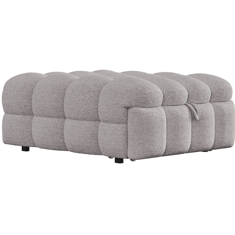 Banquette Convertible - Lit Pliant 2-en-1 avec Lit D'Appoint, Tissu Pelucheux Teddy, Gris, 183x76x42 cm>Okwish New