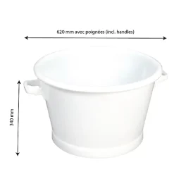 Gilac Baquet rond fond renforcé 50 L - blanc* Seau, Bassine, Récipient De Ménage
