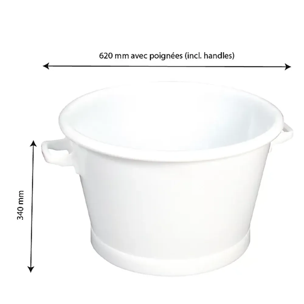Gilac Baquet rond fond renforcé 50 L - blanc* Seau, Bassine, Récipient De Ménage