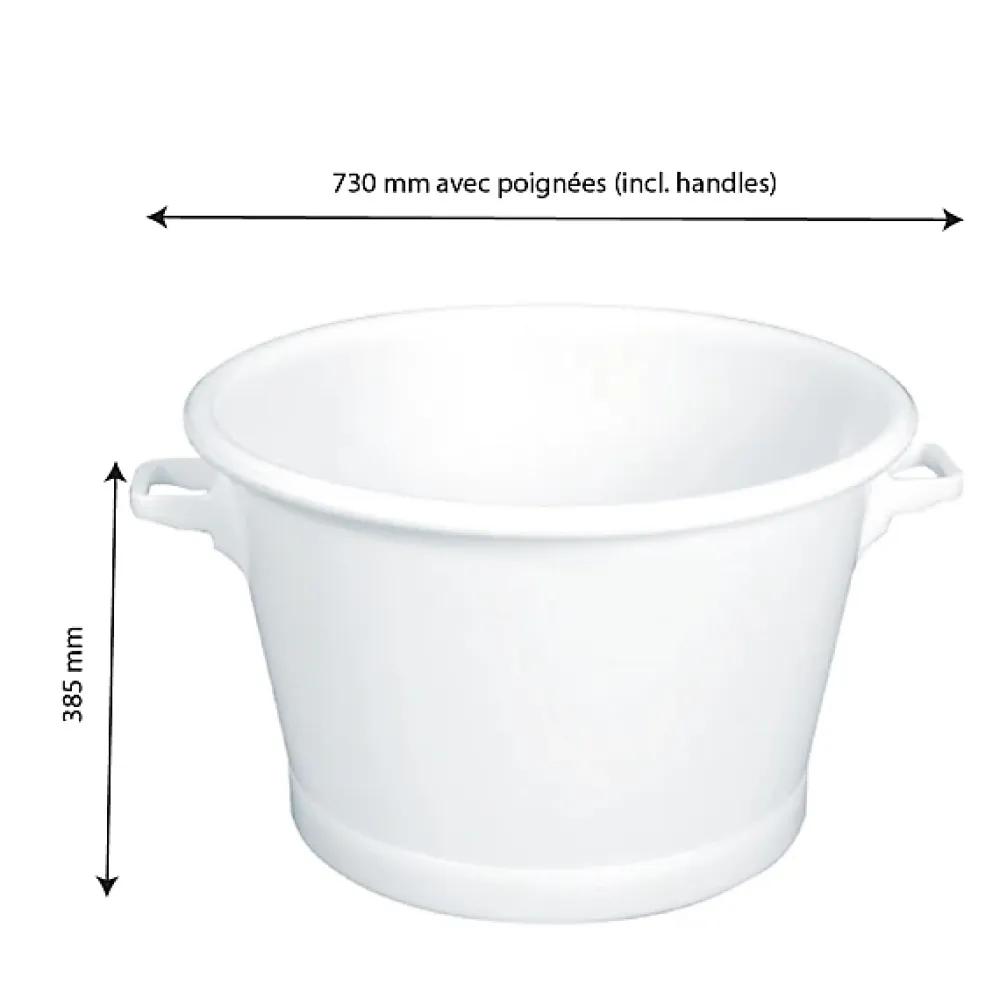 Gilac Baquet rond fond renforcé 75 L - blanc* Seau, Bassine, Récipient De Ménage