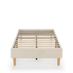 Base rembourrée Niebla 90x190 cm Imitation tissu mouton beige><noscript><img width=