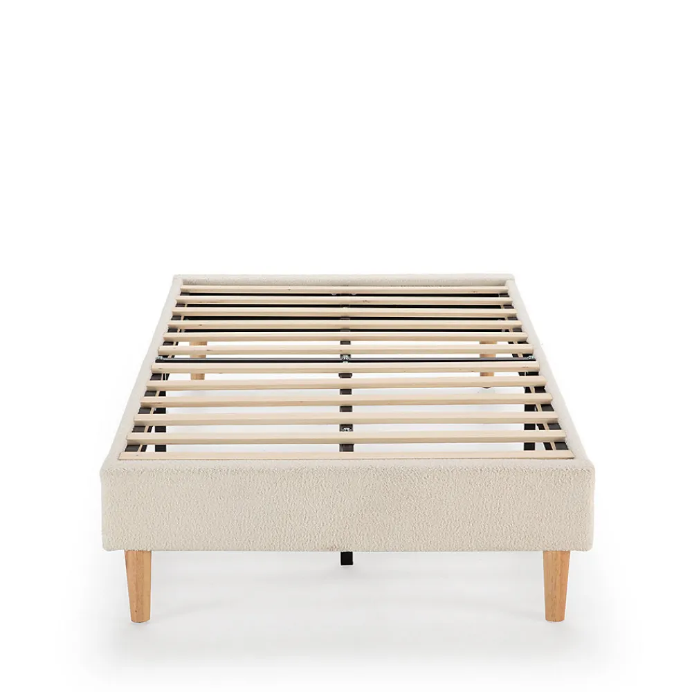 Base rembourrée Niebla 90x190 cm Imitation tissu mouton beige>Vs Venta-Stock Online