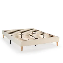 Vs Venta-Stock Base rembourrée Niebla 140x190 cm Imitation tissu mouton beige* Sommier