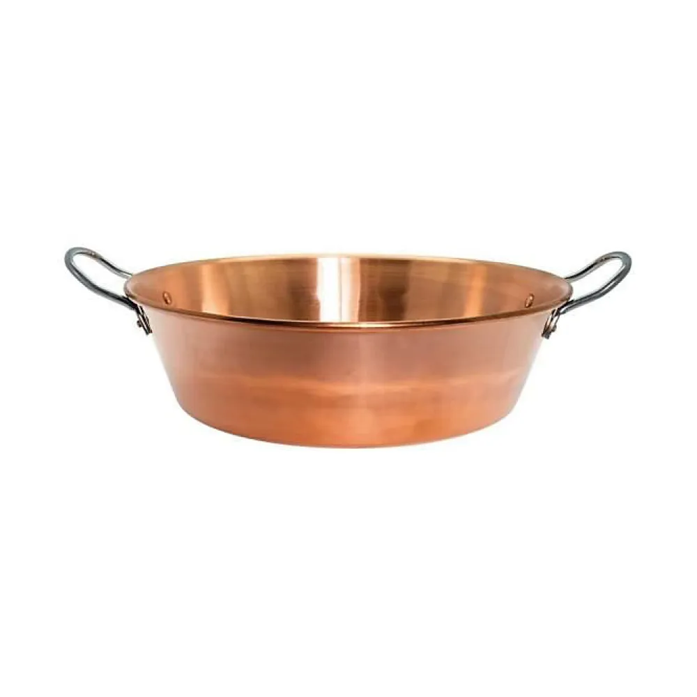 Bassine a confiture cuivre 38 cm 12/10eme anses inox - 9 litres environ>Baumalu Discount