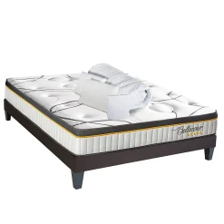 LITERIE Pack 3.0 140x200 cm Matelas Ressorts + Sommier Bois + Accessoires>Bellecour Hot