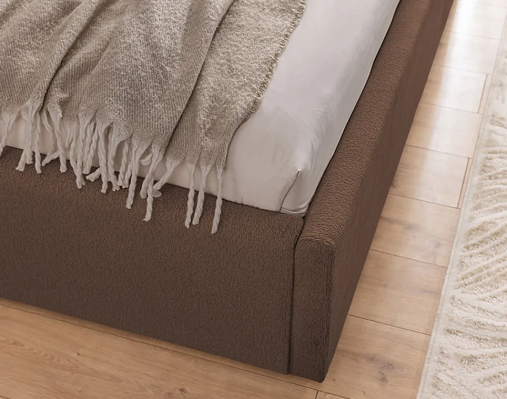 Lisa Design Billy - lit coffre - 140x190 cm - en tissu texturé - sommier inclus -* Lit Coffre