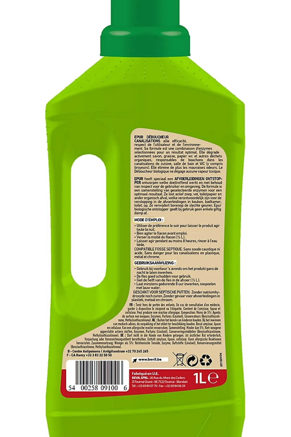 Epur Bio-déboucheur canalisations 1L* Déboucheur