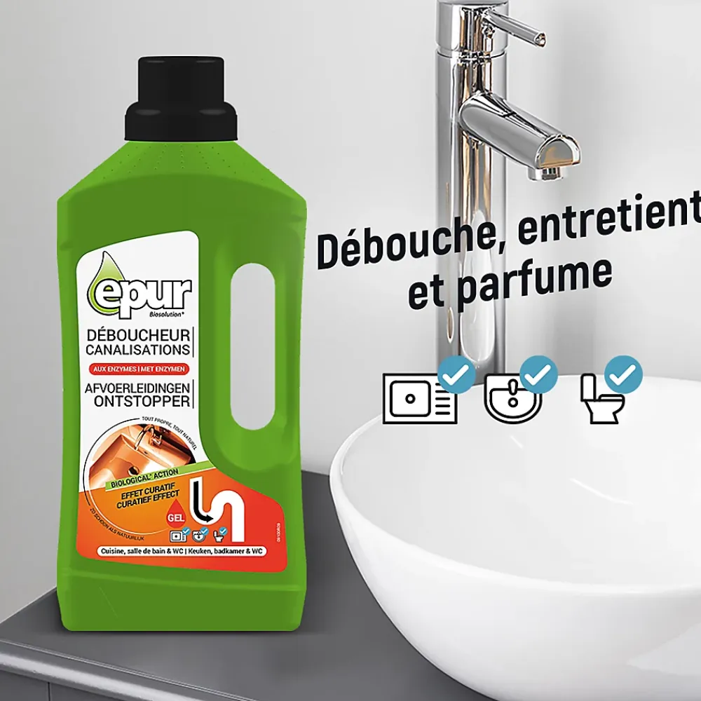 Epur Bio-déboucheur canalisations 1L* Déboucheur