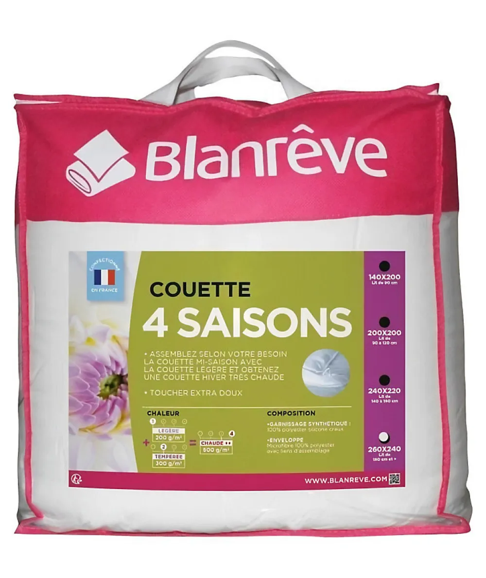Blanreve Couette 4 saisons - 240 x 260 cm - Blanc* Couette