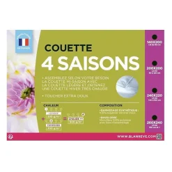 Blanreve Couette 4 saisons - 240 x 260 cm - Blanc* Couette