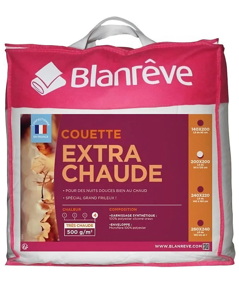 Blanreve Couette extra chaude en microfibre - 200 x 200 cm - Blanc* Couette