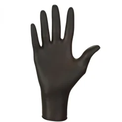 Vivezen Boite de 100 gants en nitrile jetables - non poudrés - Taille S - Noir -* Gants De Ménage