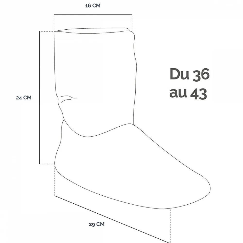 Boots, bottes, chaussons chauffants micro ondes déhoussables - Du 36 au 43 - Gris clair ->Vivezen Outlet
