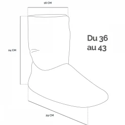Vivezen Boots, bottes, chaussons chauffants micro ondes déhoussables - Du 36 au 43 - Gris clair -* Couverture