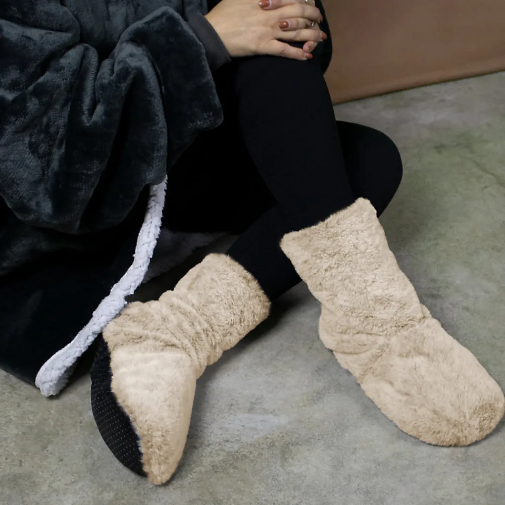 Boots, bottes, chaussons chauffants micro ondes déhoussables - Du 36 au 43 - Gris clair ->Vivezen Discount