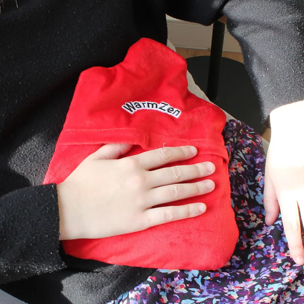 Fishtec Bouillotte naturelle graines de lin Polaire rouge Chaud ou Froid Soulage Lavable 30 C* Couverture