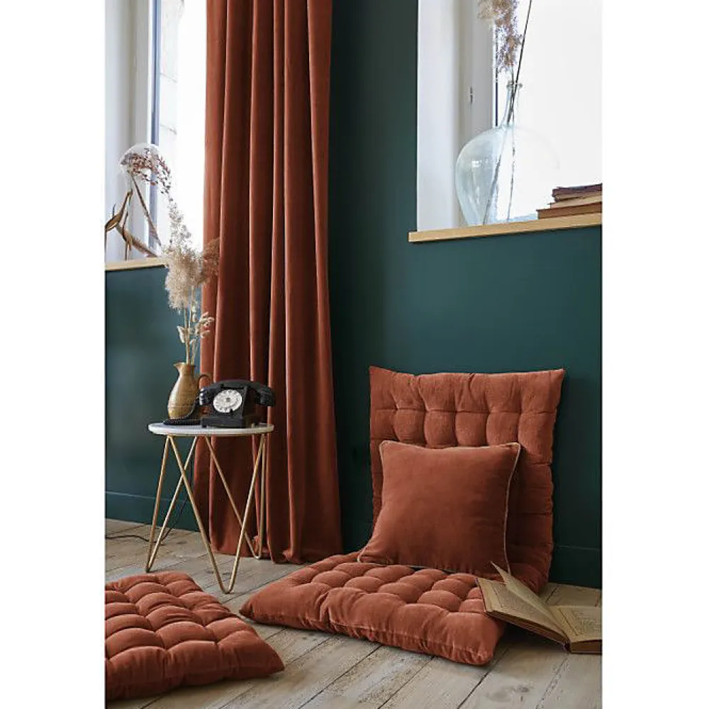 Bout de lit 90 x 200 cm "César" Velours de Coton - César Terracotta>L'Effet Papillon