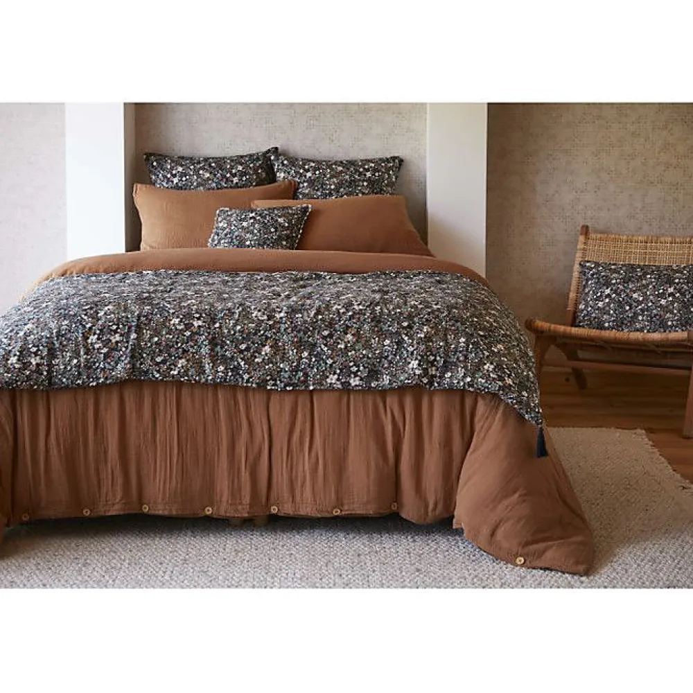 Bout de lit "Capucine" 90 x 200 cm "Gaze de Coton" - Capucine Minuit - 90 x 200 cm>L'Effet Papillon Outlet
