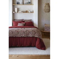 L'Effet Papillon Bout de lit "Capucine" 90 x 200 cm "Gaze de Coton" - Capucine Camel - 90 x 200 cm* Boutis, Couvre-Lit, Édredon
