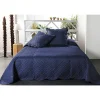 Linder Boutis contemporain bleu marine - 250x260cm - Bleu marine* Boutis, Couvre-Lit, Édredon