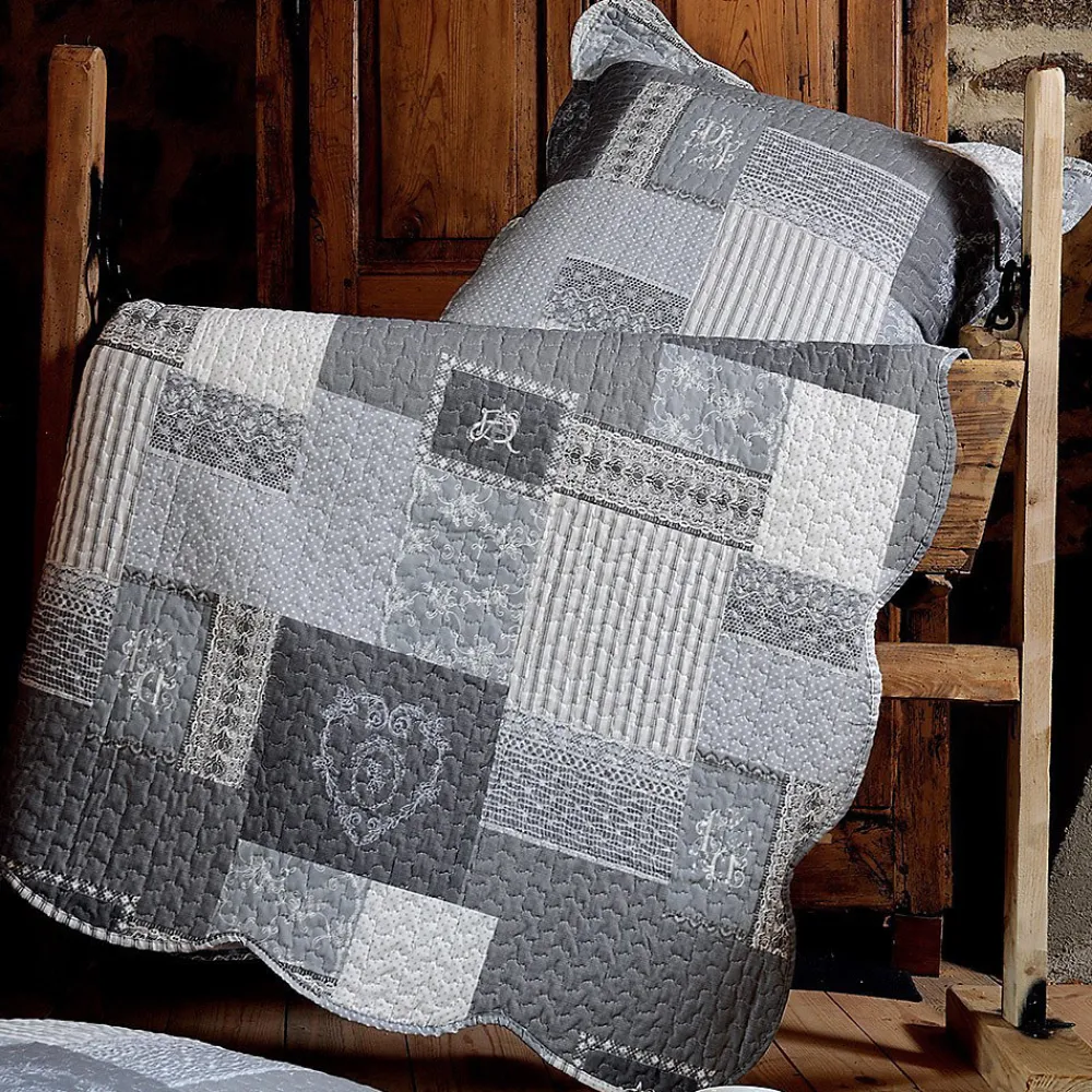 Boutis 220x240 avec 2 taies et sac Arkansas gris>Lovely Casa Hot