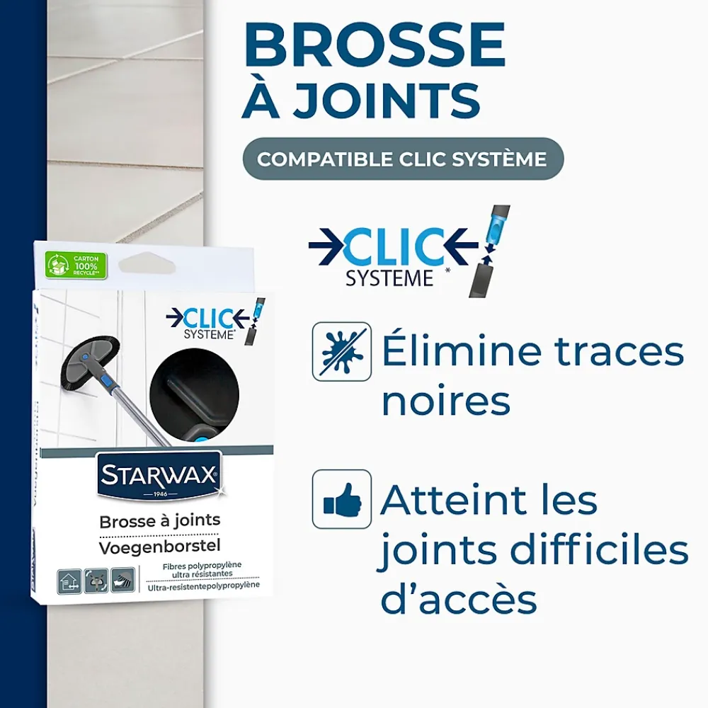 Starwax Brosse à joints de carrelage mural ou de sol,* Brosse De Nettoyage