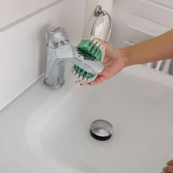 Brosse à récurer flexible poils rigide blanc l.7cm><noscript><img width=