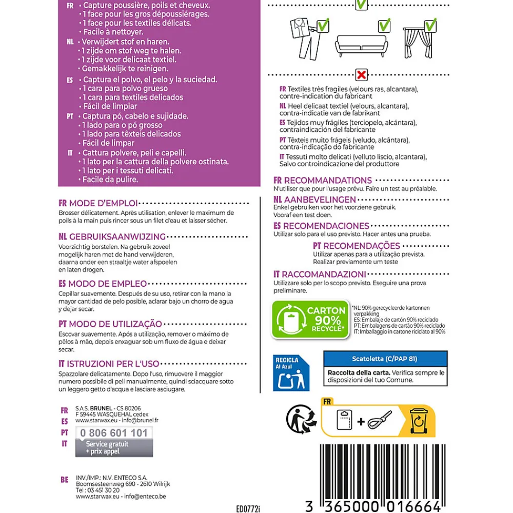Brosse caoutchouc pour textile>Starwax Clearance
