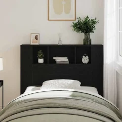 Vidaxl Cabinet de Tête de Lit Chêne noir 120 x 18.5 x 102.5 cm* Tête De Lit