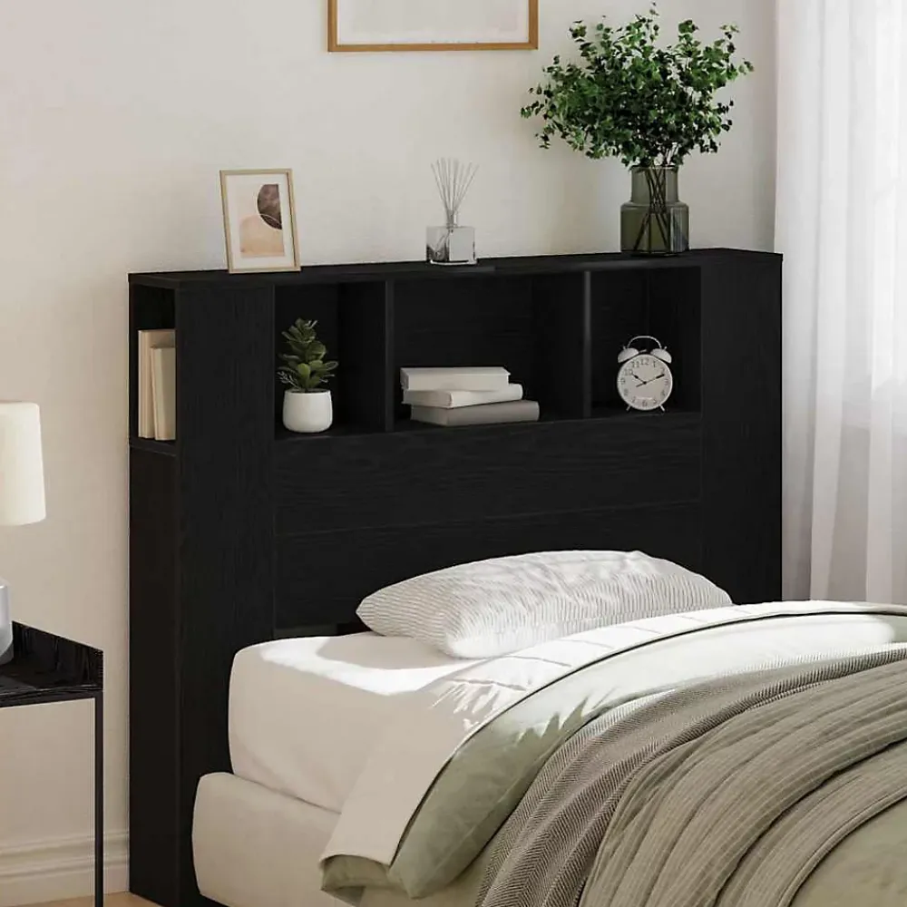 Vidaxl Cabinet de Tête de Lit Chêne noir 120 x 18.5 x 102.5 cm* Tête De Lit