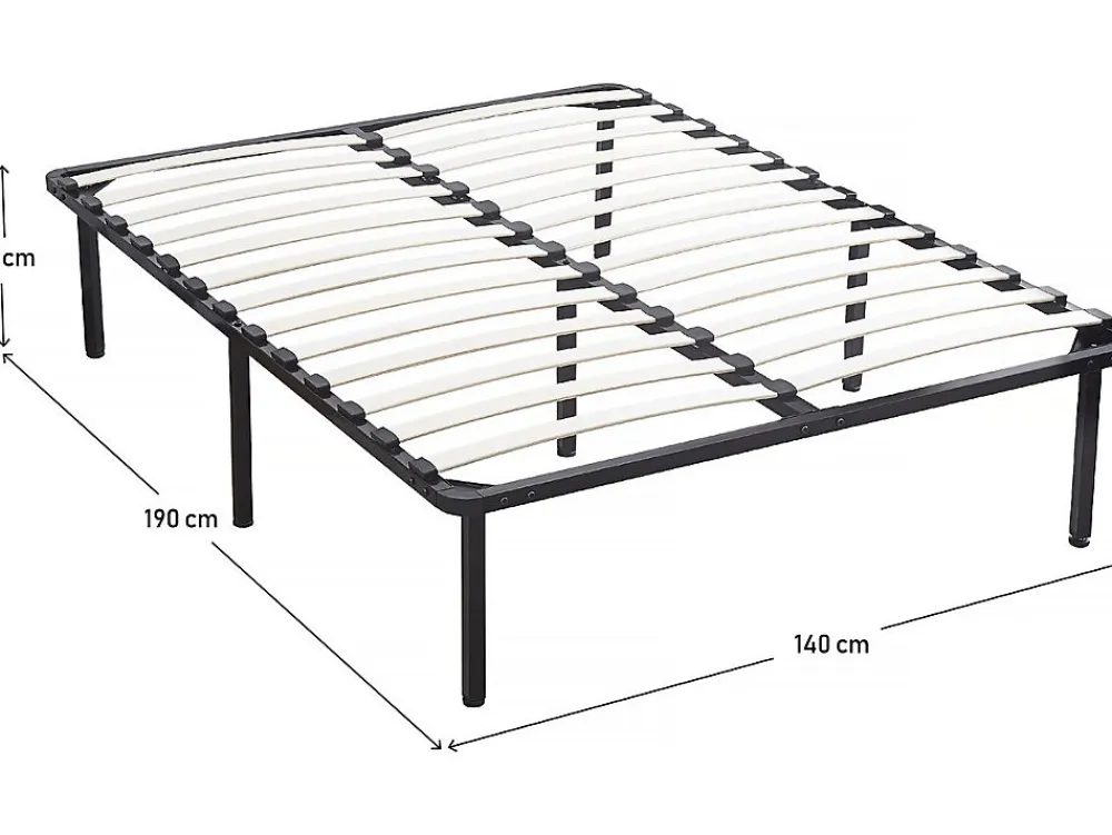 Cadre à lattes + pieds pour matelas 140 x 190 cm - 26 lattes>Habitat Et Jardin Outlet