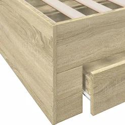 Cadre de lit avec tiroirs sans matelas chêne sonoma 160x200 cm><noscript><img width=